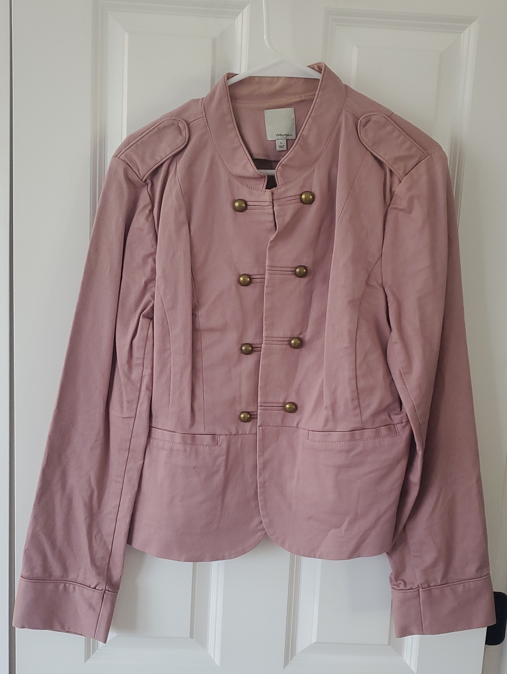 Halogen Dusty Pink Military-Style Button Blazer